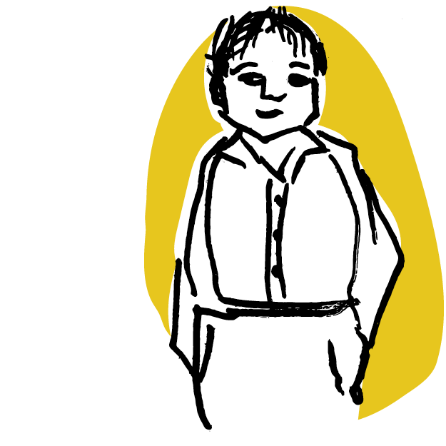 Illustrated man on a yellow background