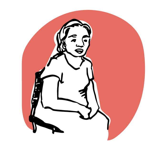 Illustration Lady sitting on a chair